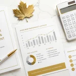 financial investment advisory and management firm workspace flat lay